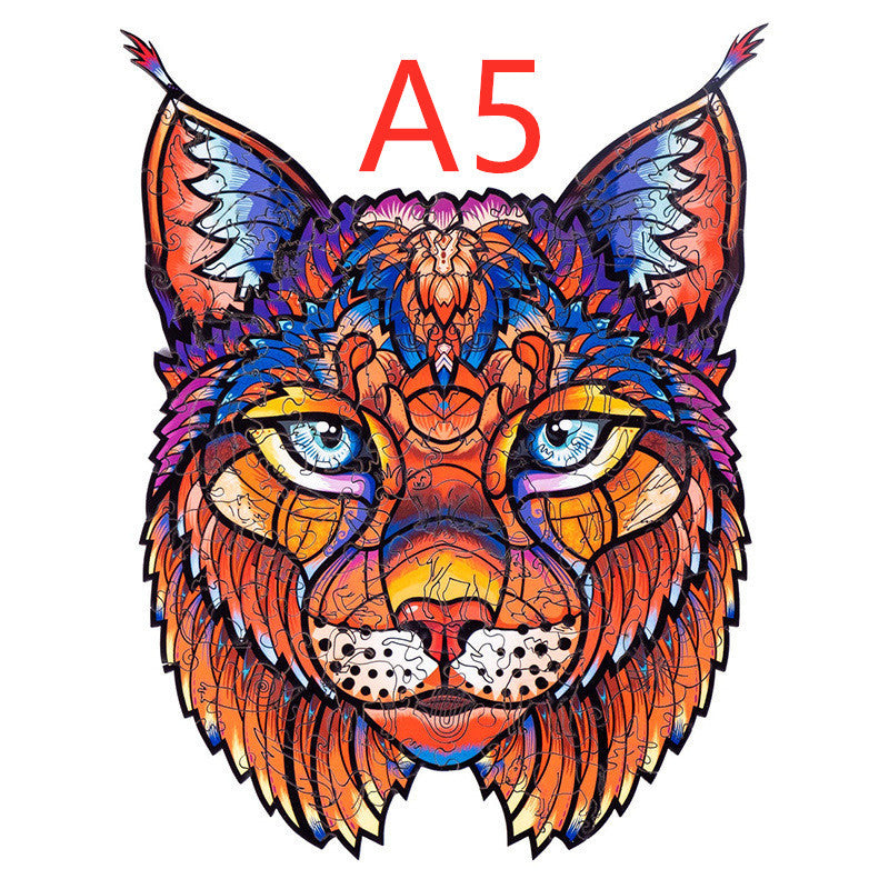 Puzzle en bois artisanal – Animaux 🧩🦊🐘