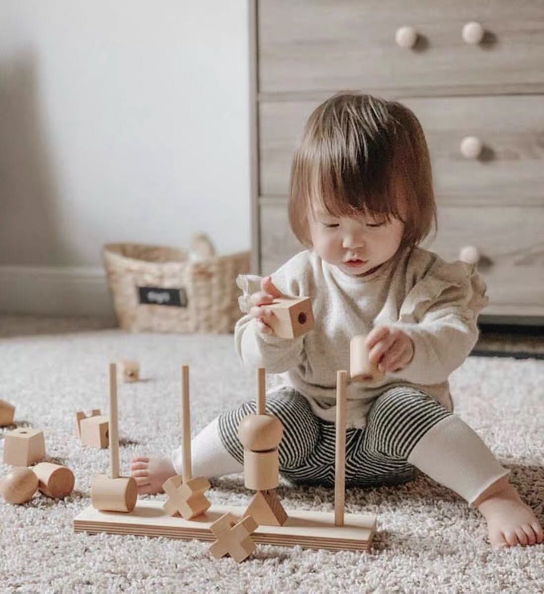 Bûches et perles pour la construction, jouets éducatifs"
"