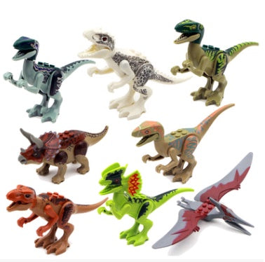 Figurines Mini Dinosaures en Briques de Construction - Jouets pour Enfants