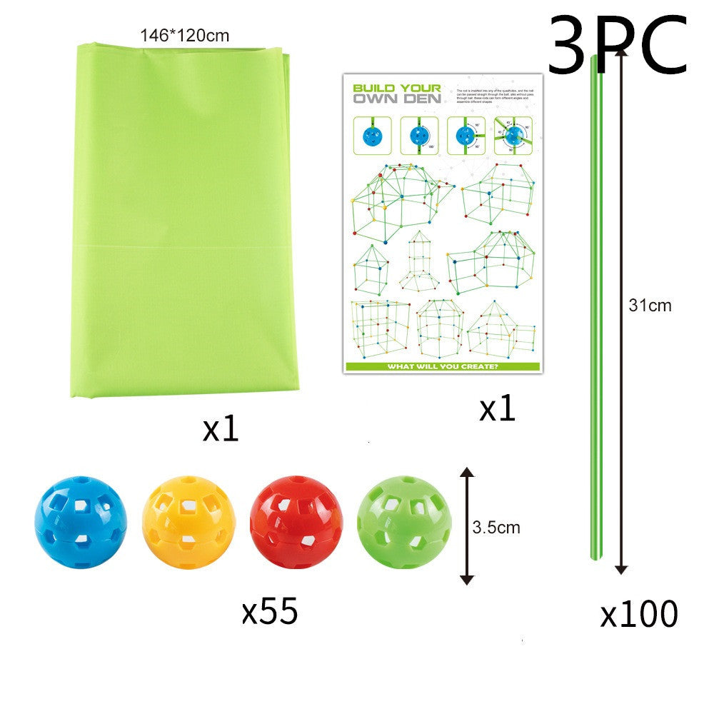 Kit de Construction de Fort en Perles pour Enfants - Jeu de Tente Créatif et Modulable