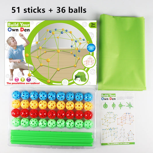 Kit de Construction de Fort en Perles pour Enfants - Jeu de Tente Créatif et Modulable