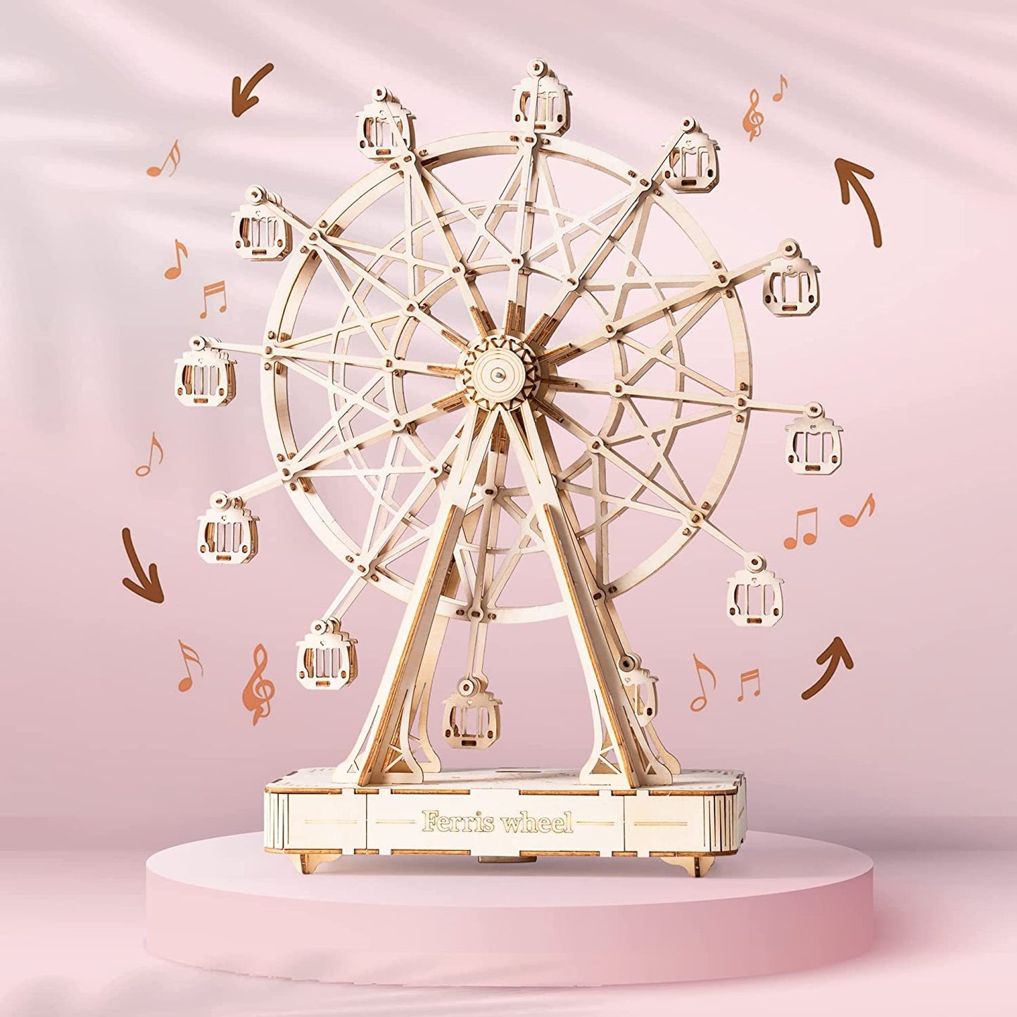 Maquette en Bois à Construire - Grande Roue Musicale Tournante pour Enfants (TGN01)