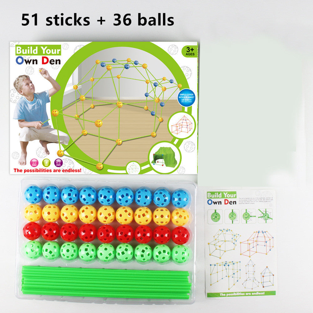 Kit de Construction de Fort en Perles pour Enfants - Jeu de Tente Créatif et Modulable