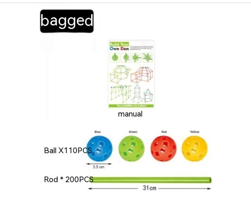 Kit de Construction de Fort en Perles pour Enfants - Jeu de Tente Créatif et Modulable