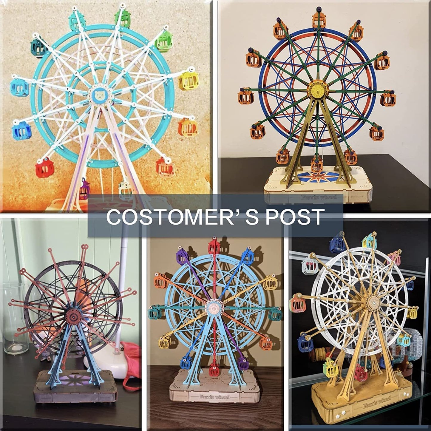 Maquette en Bois à Construire - Grande Roue Musicale Tournante pour Enfants (TGN01)