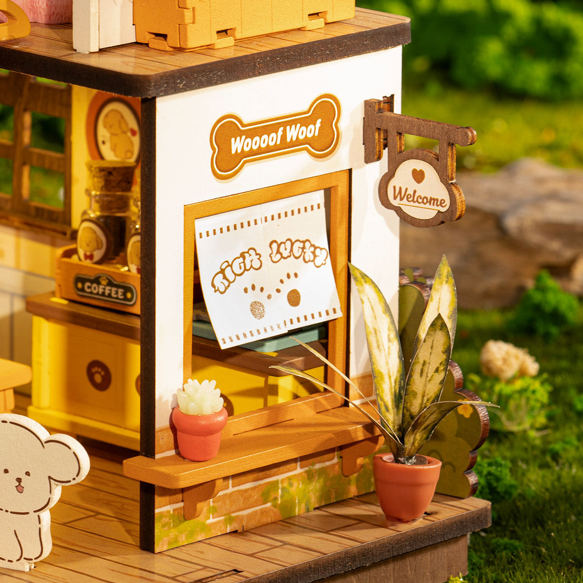 « La Maison du Petit Chiot – Kit Miniature DIY avec Meubles et Lumières LED, Activité Créative pour Toute la Famille »