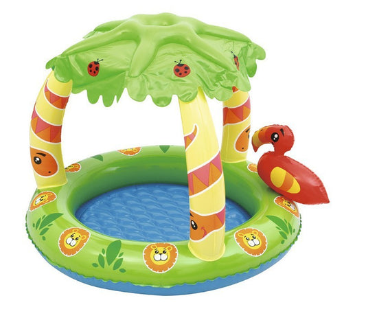 Piscine Gonflable Enfant Bébé avec Pare-Soleil – Anti-Sable, Protection UV 50+, Facile à Installer et Transporter – Idéale Jardin, Terrasse, Plage