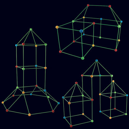 Kit de Construction de Fort en Perles pour Enfants - Jeu de Tente Créatif et Modulable