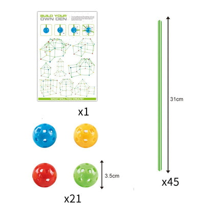 Kit de Construction de Fort en Perles pour Enfants - Jeu de Tente Créatif et Modulable