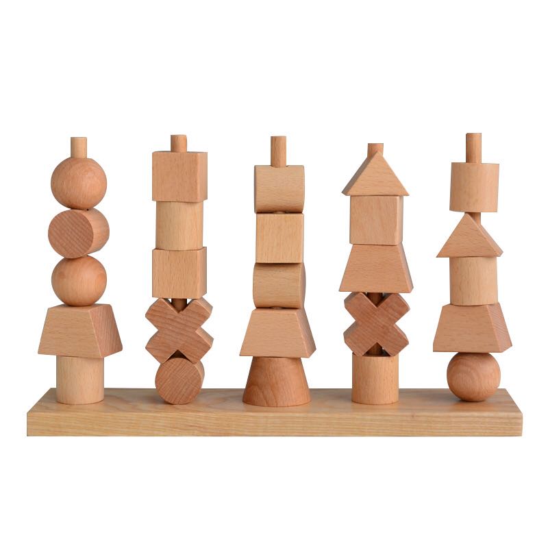 Bûches et perles pour la construction, jouets éducatifs"
"