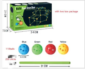 Kit de Construction de Fort en Perles pour Enfants - Jeu de Tente Créatif et Modulable