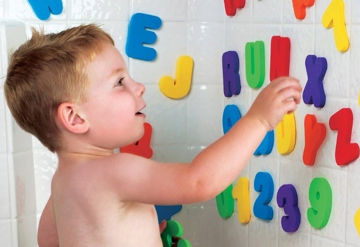 Jouets de Bain en Lettres et Chiffres - Outil d'Éveil pour Enfants