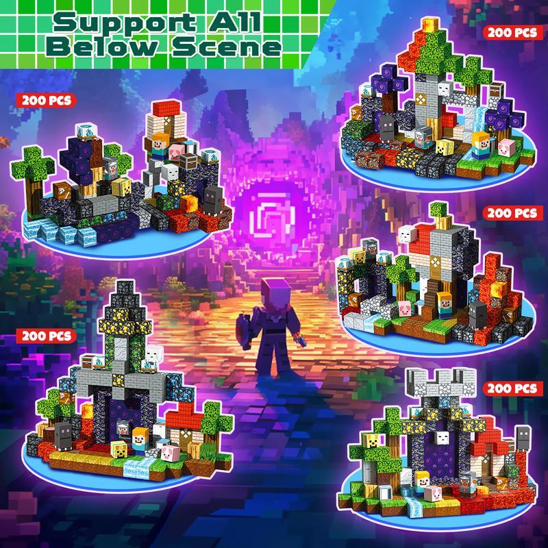 "200 Blocs Magnétiques - Aventure au Parc des Fantômes". Mincraft