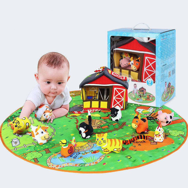 Tapis d’éveil pour bébé avec jouets animaux – apprentissage précoce et jeux sensoriels
