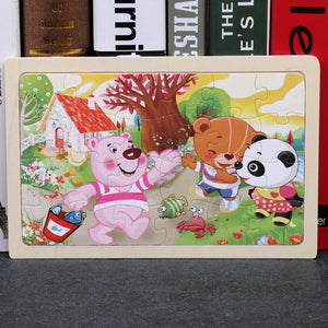 Puzzle Animaux en Bois – Jeu Éducatif 80 Pièces